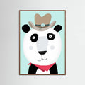 Oak Dark Funny Panda with Cowboy Hat by Artist Carla Daly Poster