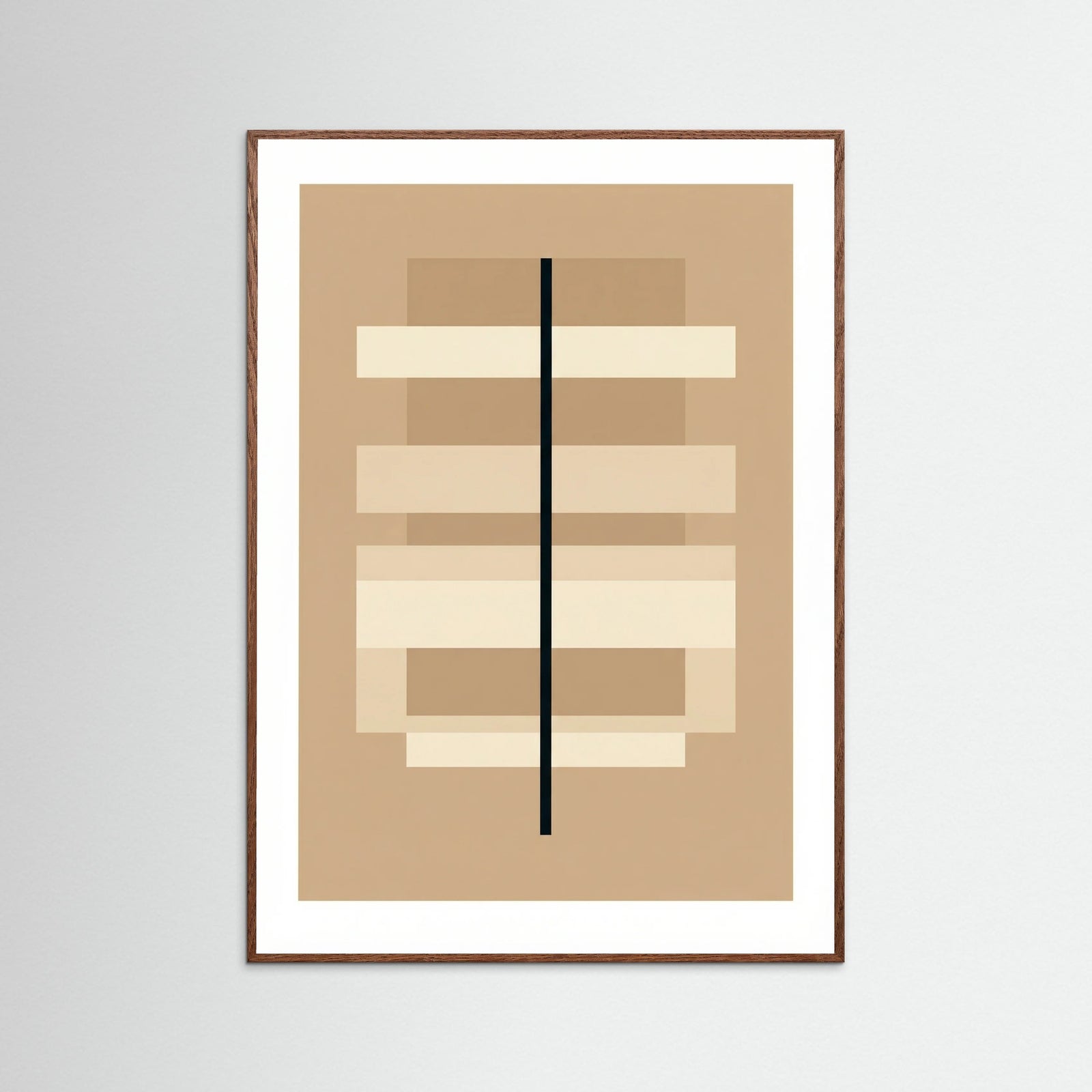 Oak Dark Geometric Balance Beige