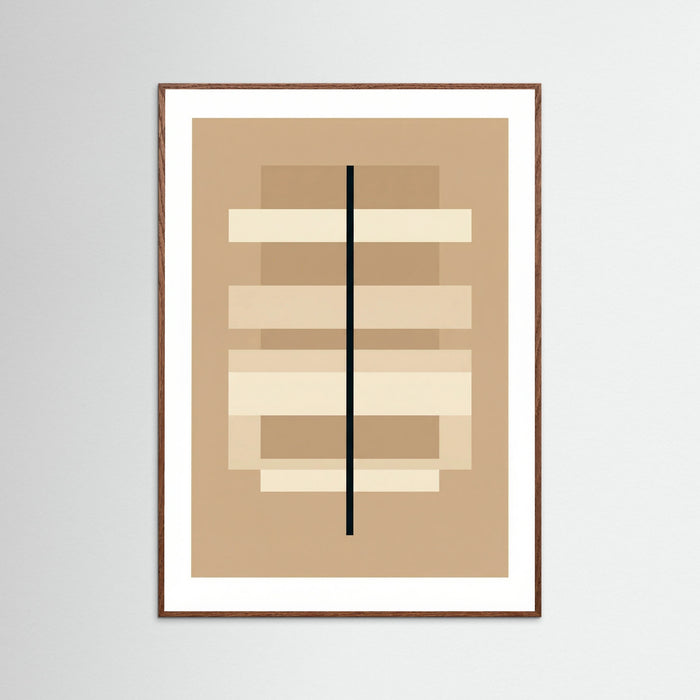 Oak Dark Geometric Balance Beige