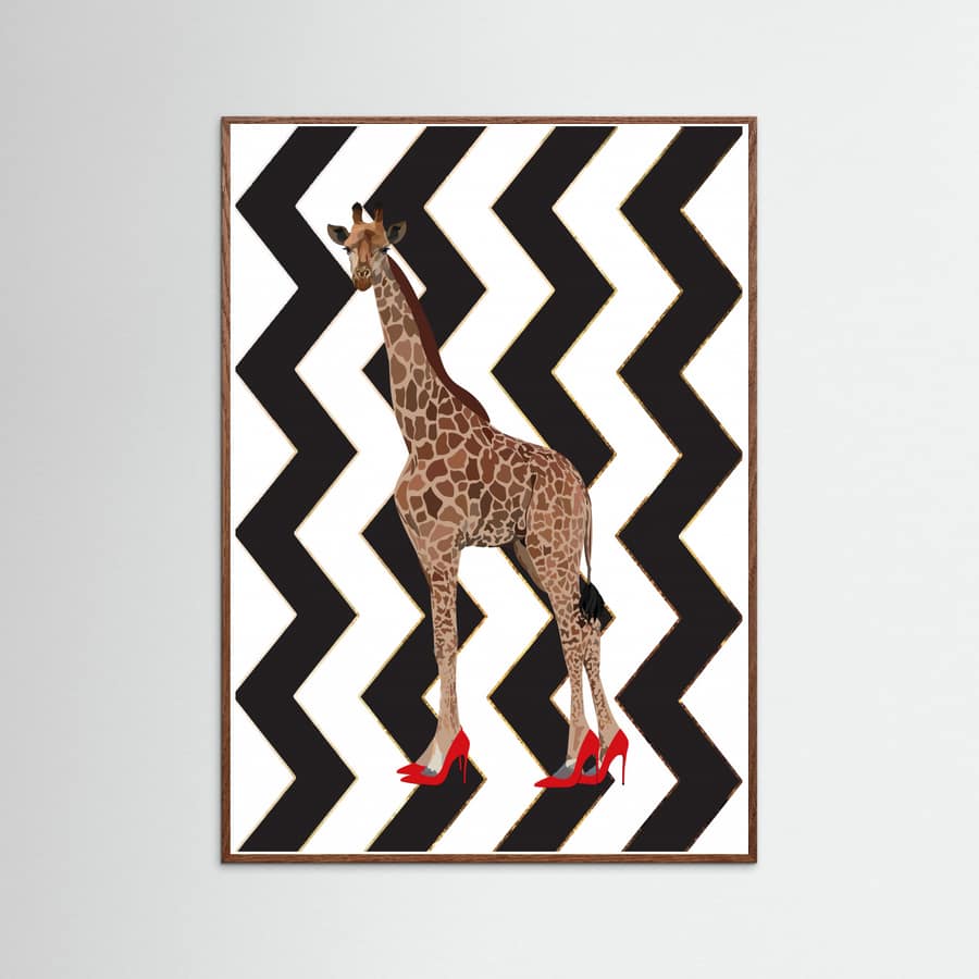 Plakat Giraffe Heels zigzag – plakat i druk artystyczny