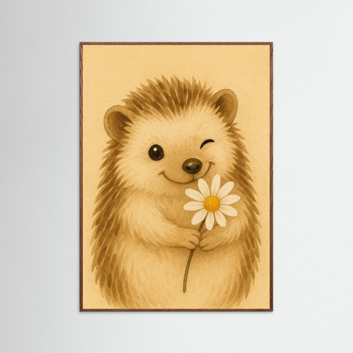 Oak Dark Hedgehog With Flower
