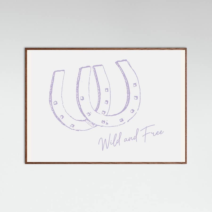 Horseshoe Wild and Free Purple Poster – Poster und Kunstdruck