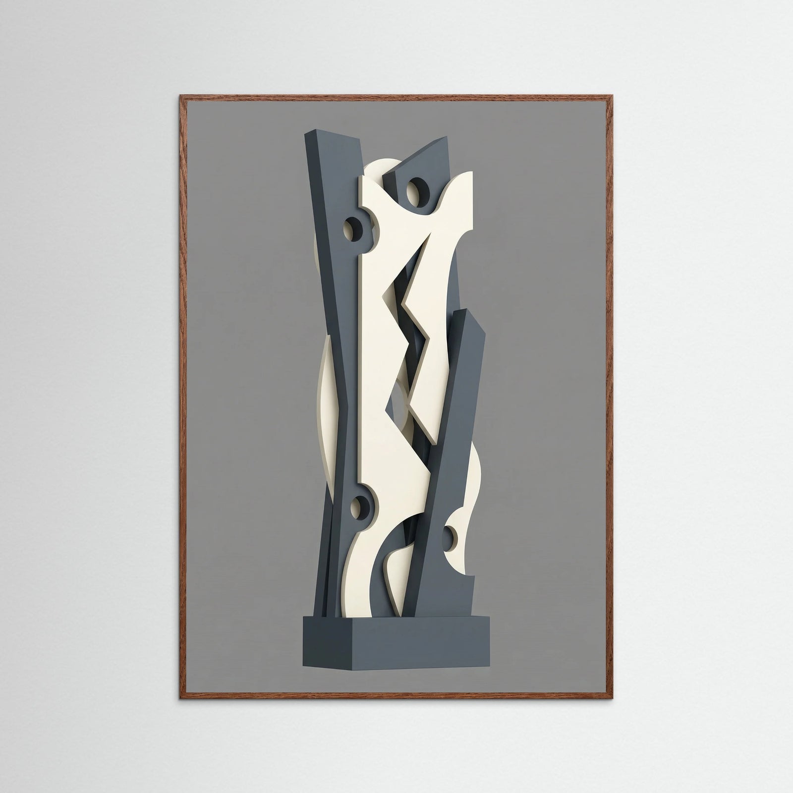 Oak Dark Interlocked Forms