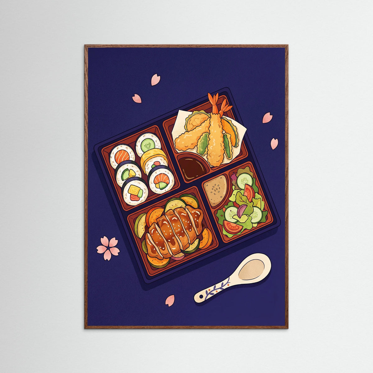 Oak Dark Japanese Ramen Illustration
