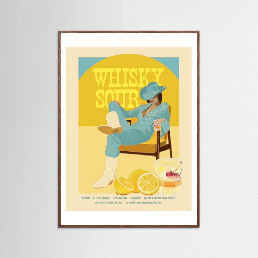Oak Dark Jlr Cocktails Whiskysour Poster