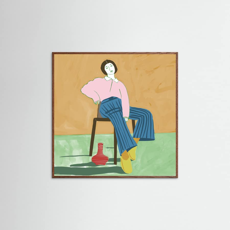 Lady Sitting with her vase Poster – Poster und Kunstdruck