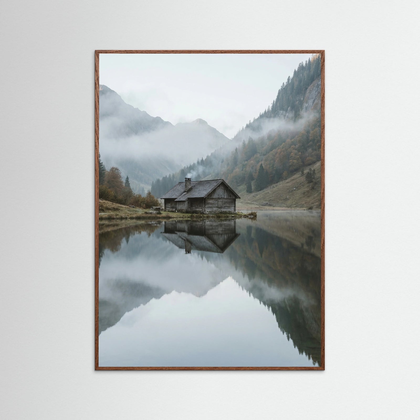 Oak Dark Lake Reflection Serenity