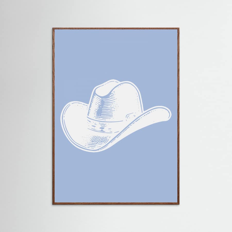 Light Blue Cowboy Hat Poster – plakat og kunsttryk