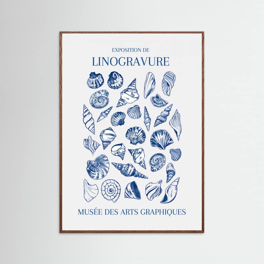 Lino Seashell Art Market Poster – Poster und Kunstdruck