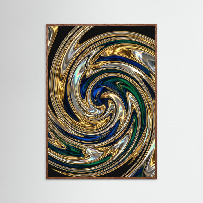 Oak Dark Liquid Chrome Waves