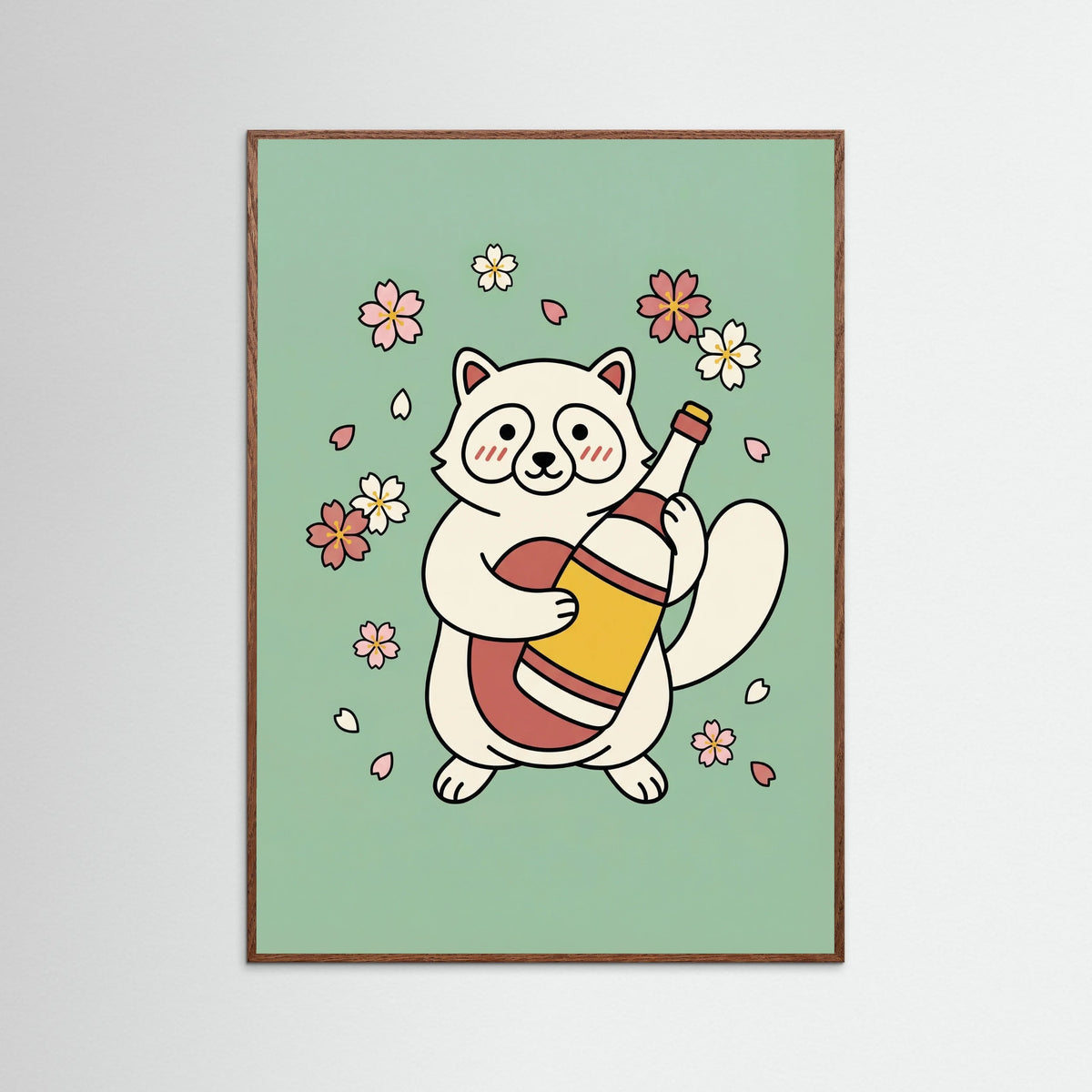 Oak Dark Lucky Ramen Cat