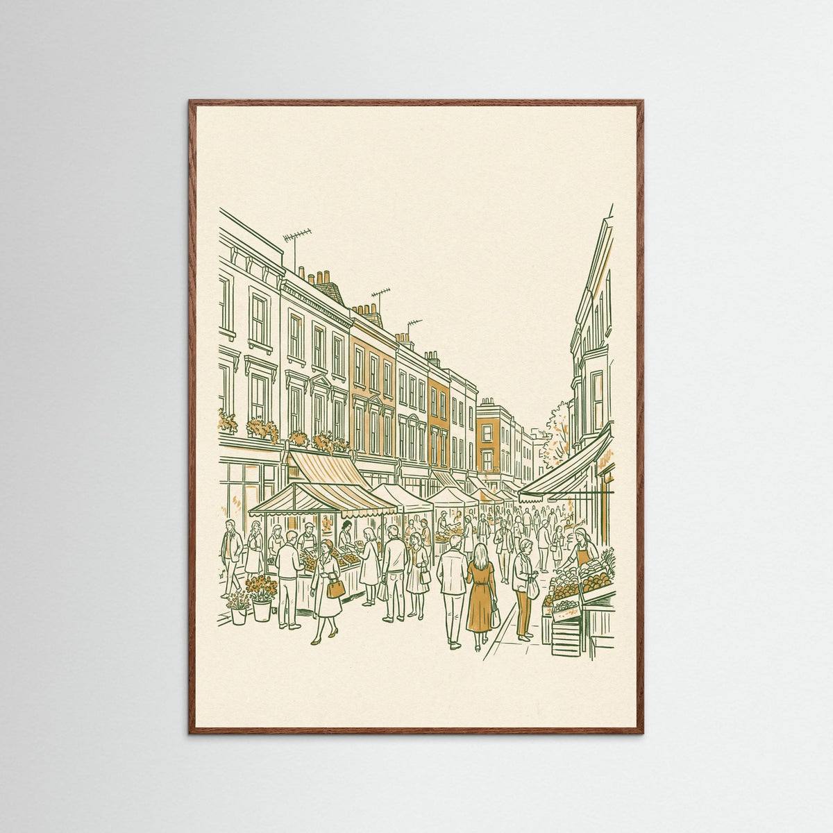 Oak Dark Matchstick Cityscape