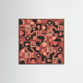 Oak Dark Mid Century Grid Pattern Nine Poster