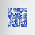 Oak Dark Mid Century Grid Pattern Six Poster