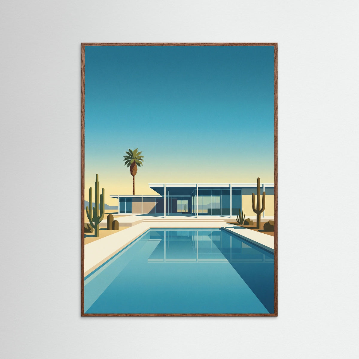 Oak Dark Mid Century Poolside