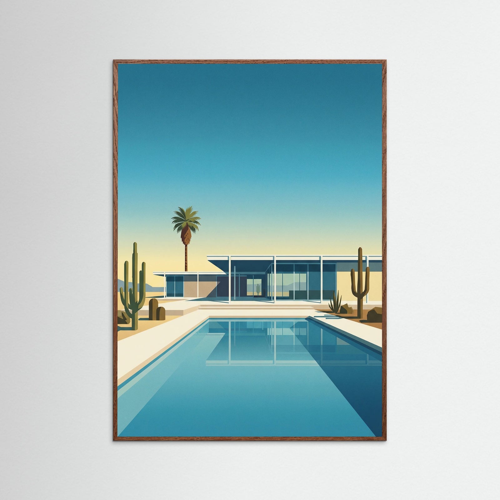 Oak Dark Mid Century Poolside