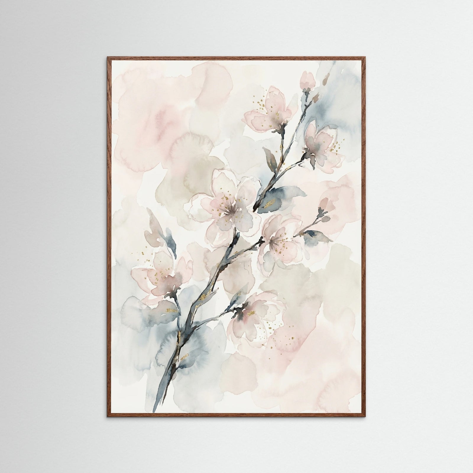 Oak Dark Misty Floral Elegance