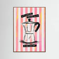 Mocca Coffee on Stripes - Hug in a Cup Poster – poster and art print