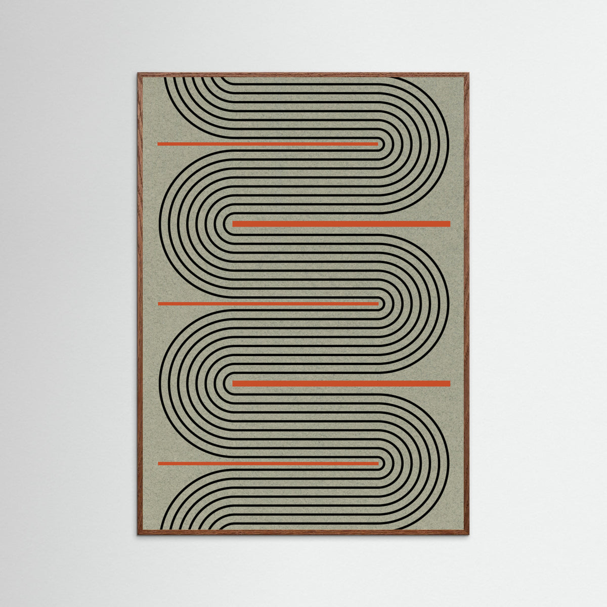 Oak Dark Modern Contemporary Balance No.1 Poster