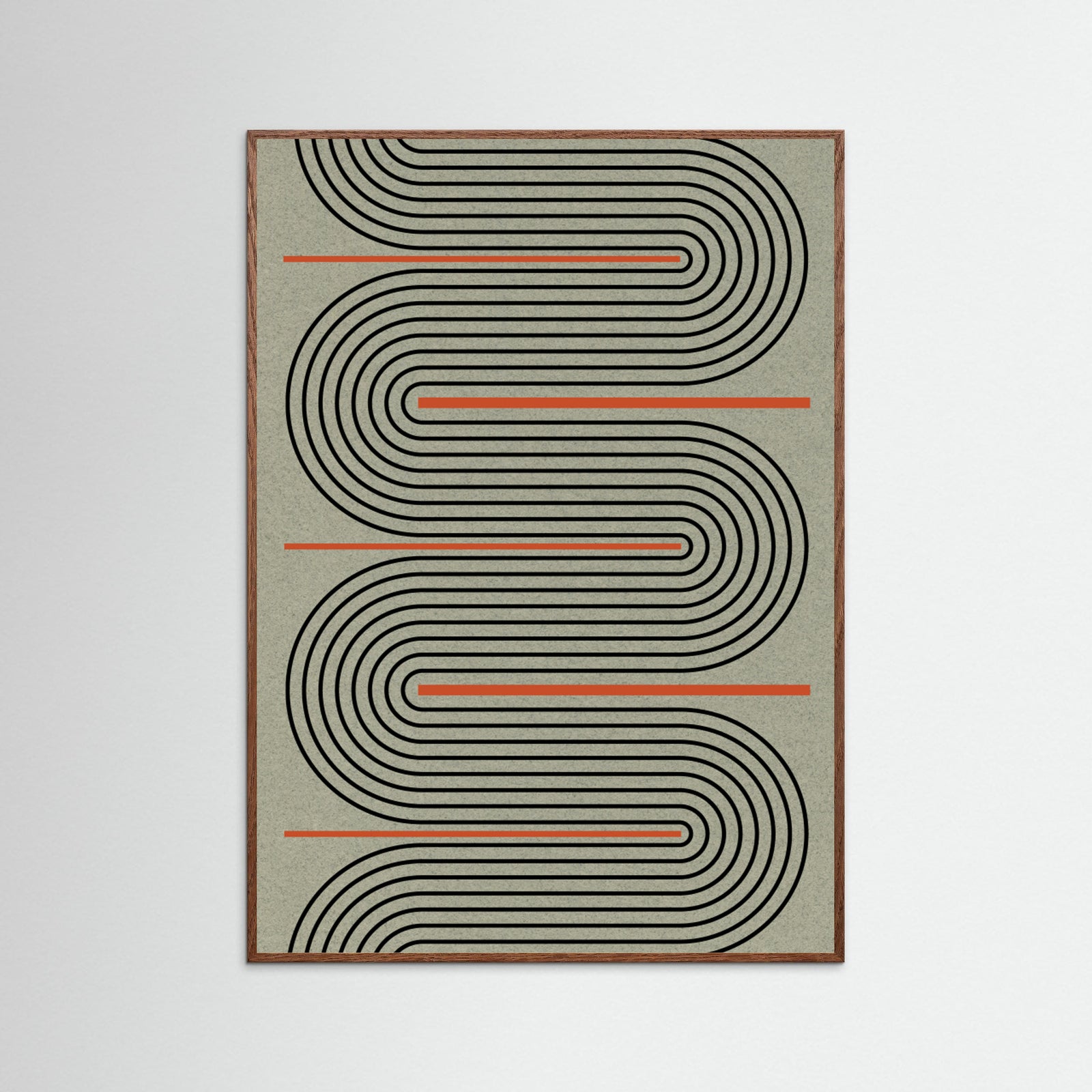 Oak Dark Modern Contemporary Balance No.1 Poster