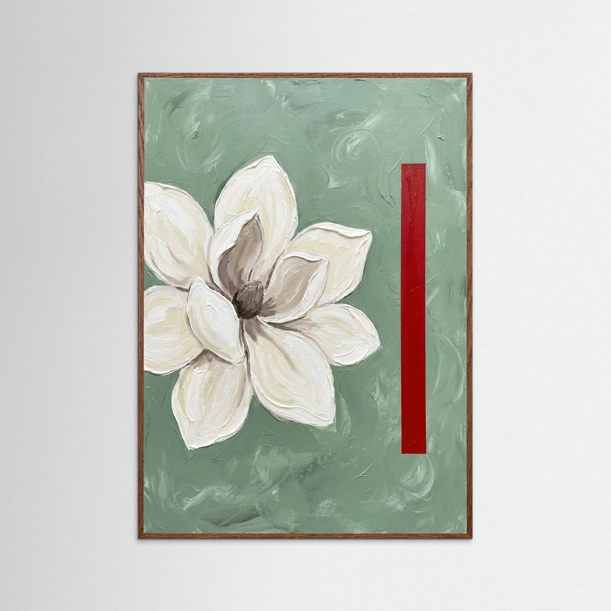 Oak Dark Modern Poppies