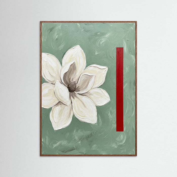 Oak Dark Modern Poppies