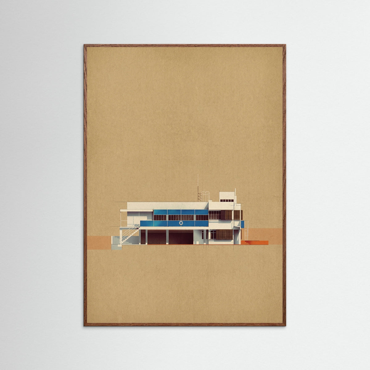 Oak Dark Modernist Section View