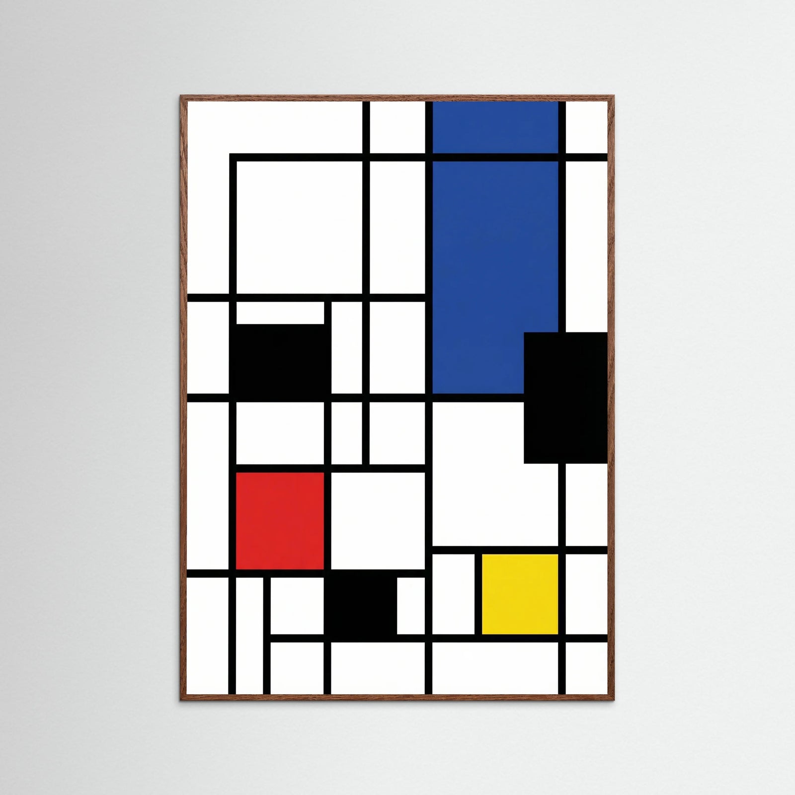 Oak Dark Mondrian Geometric Abstract