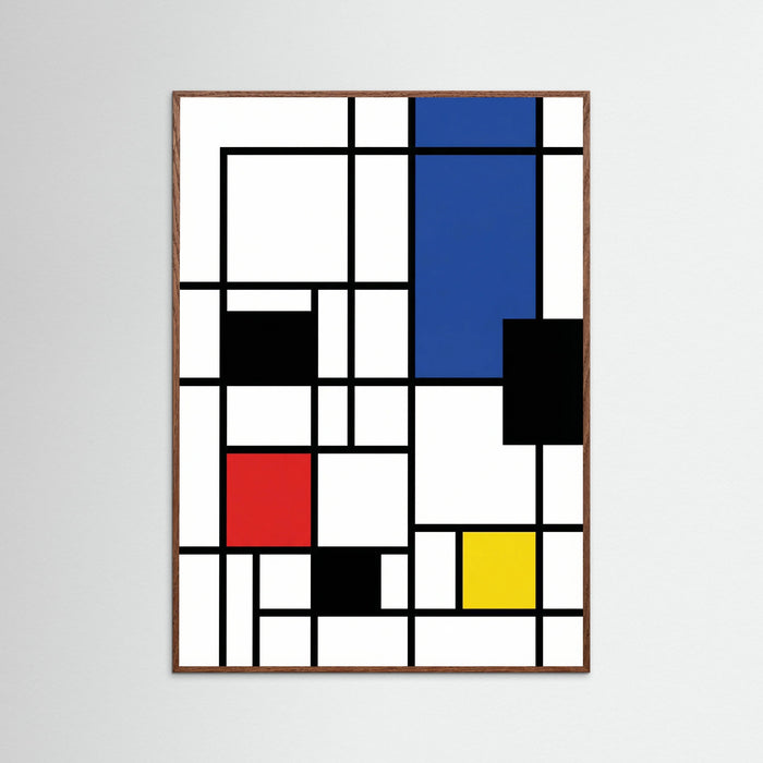 Oak Dark Mondrian Geometric Abstract