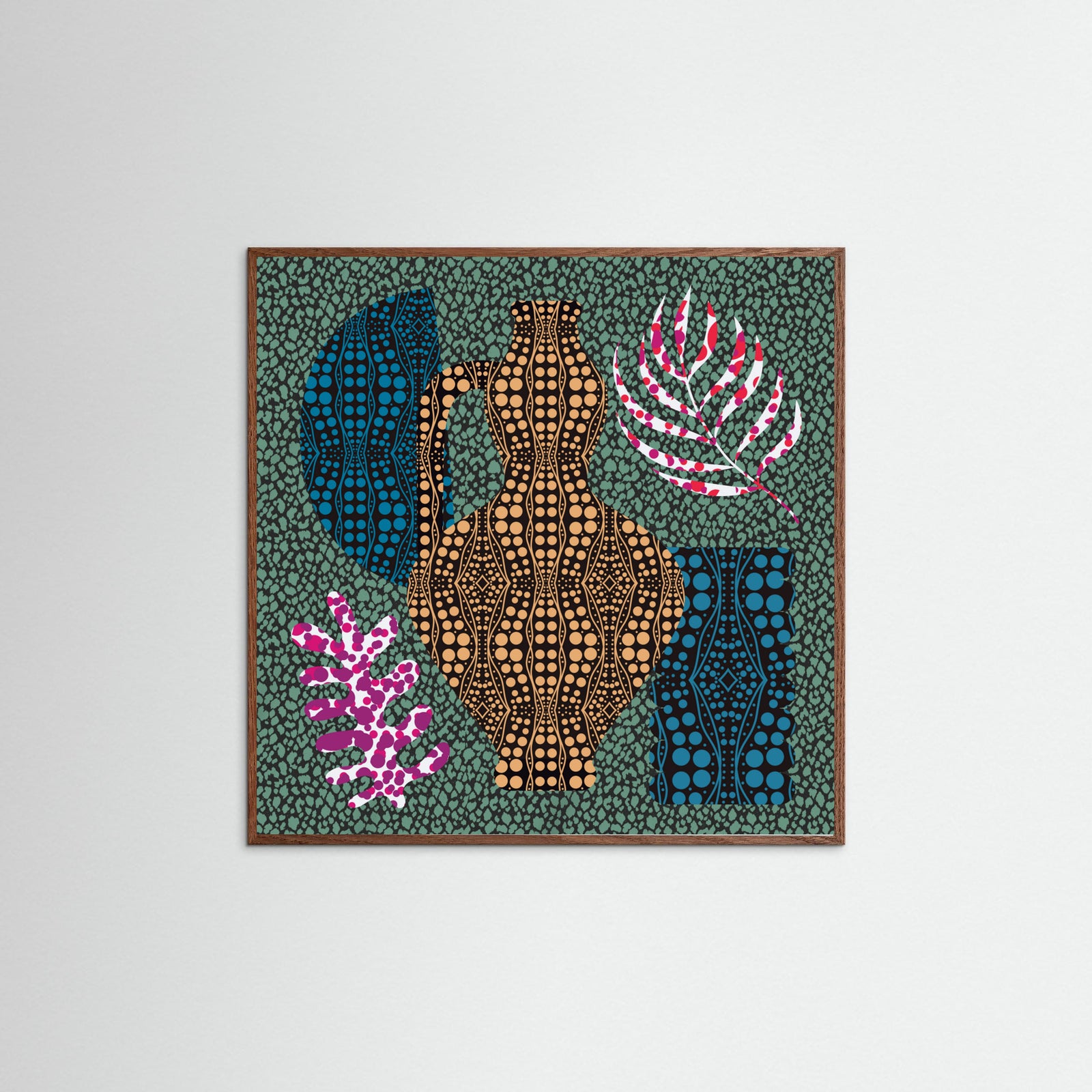 Oak Dark Mosaic Bohemian Composition Poster