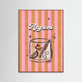 Negroni Drink on Stripes Poster – poster and art print