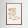 Neutral Cowgirl Boots with Bow Poster – plakat og kunsttryk