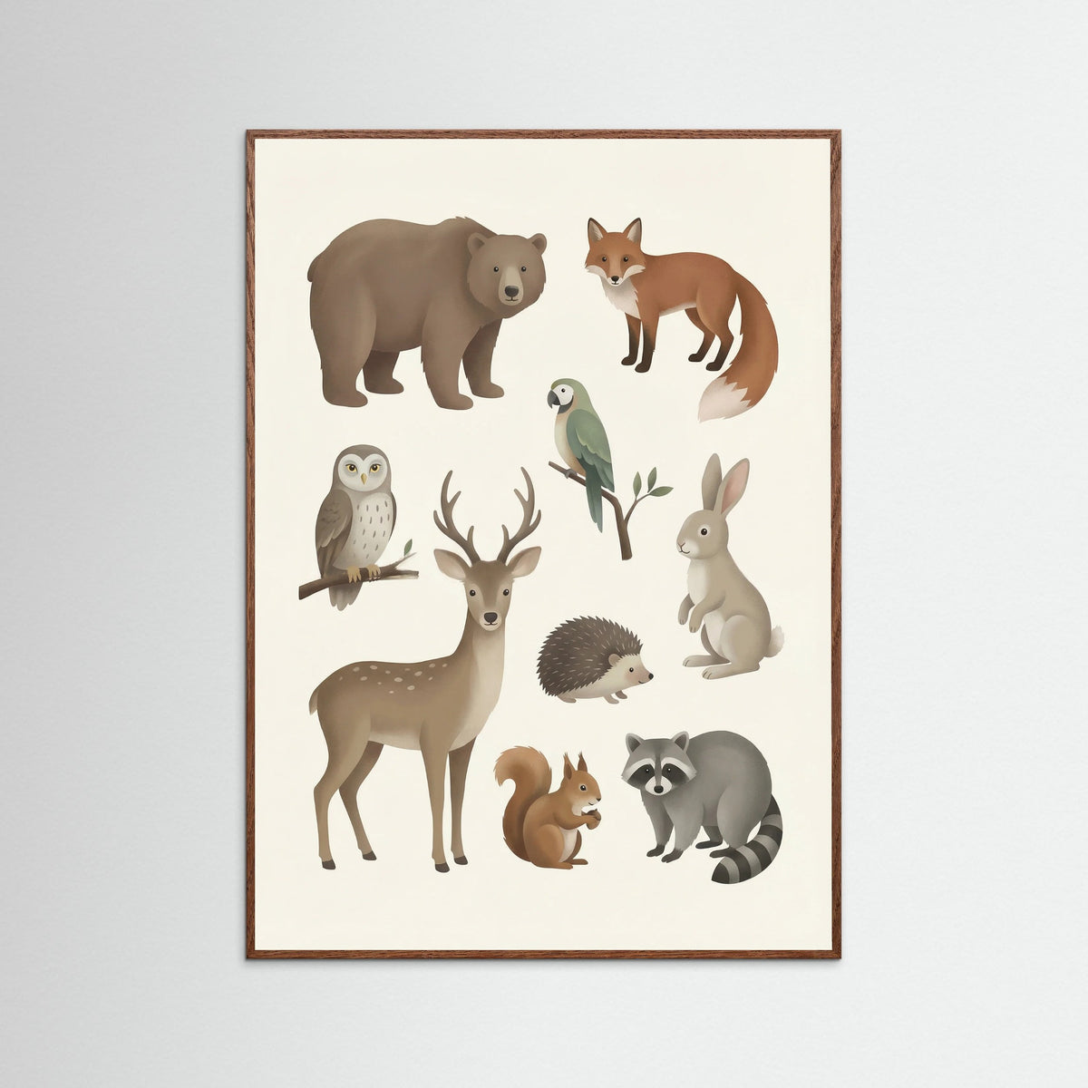 Oak Dark Nordic Alphabet Art