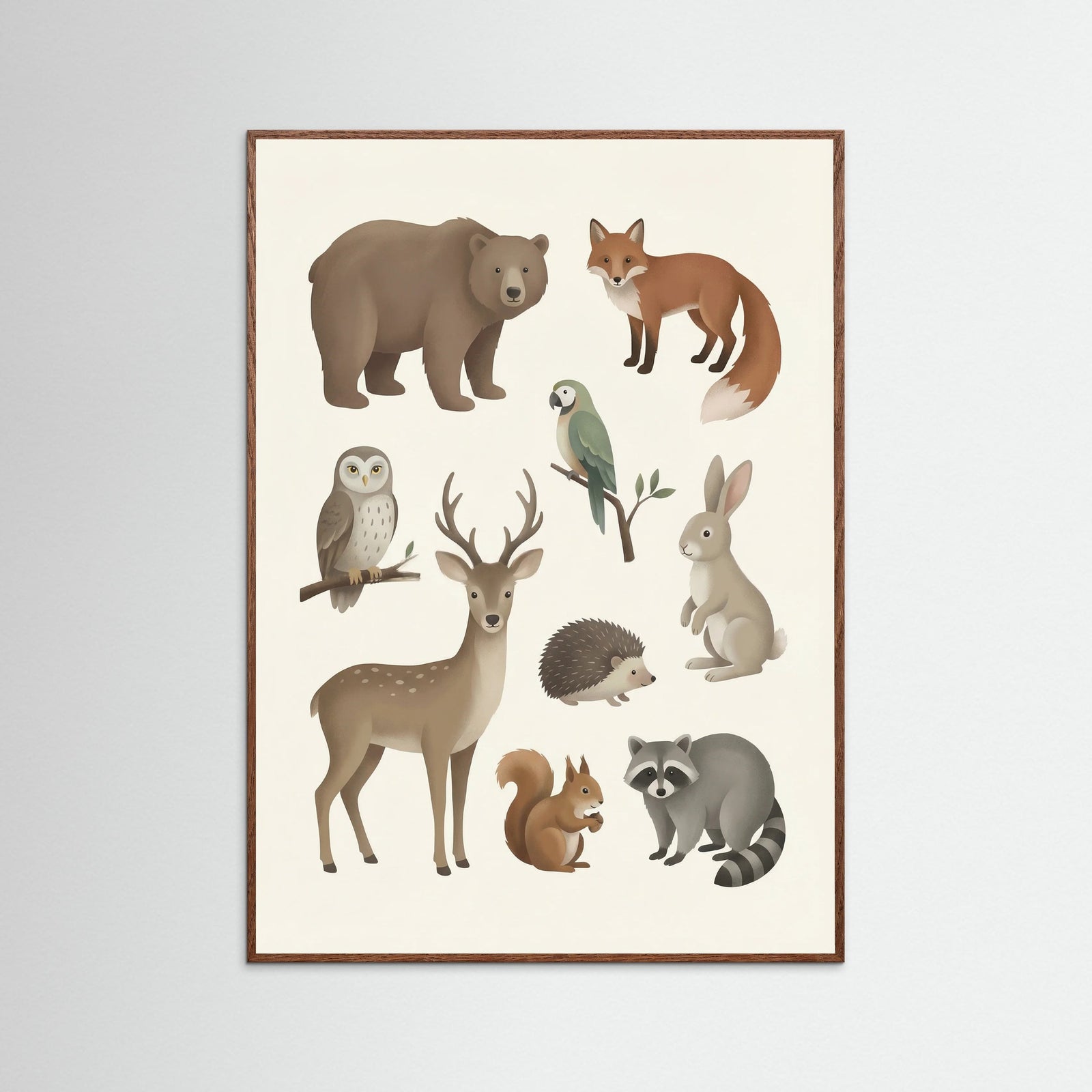 Oak Dark Nordic Alphabet Art