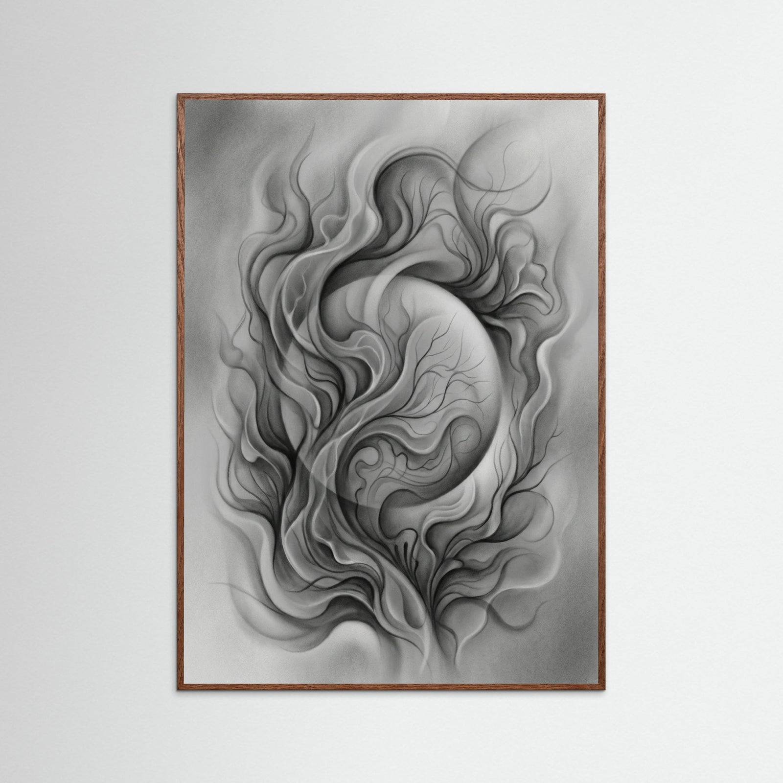 Oak Dark Organic Abstraction