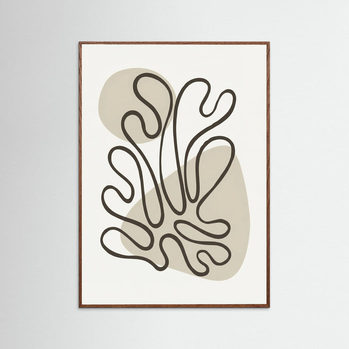 Oak Dark Organic Forms Abstract