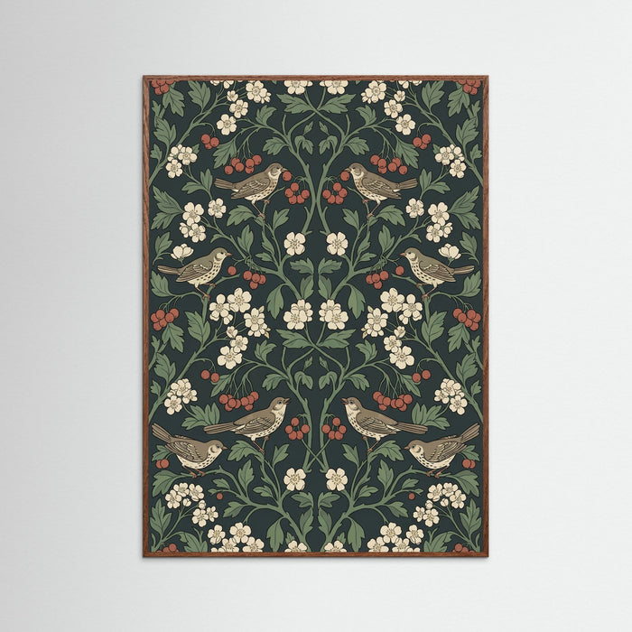Oak Dark Ornate Botanical Tapestry