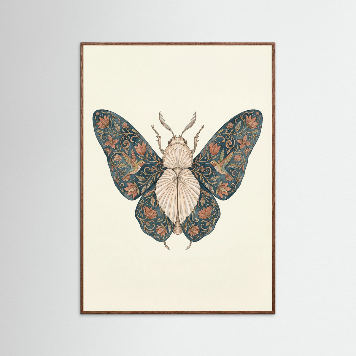 Oak Dark Ornate Silk Moth