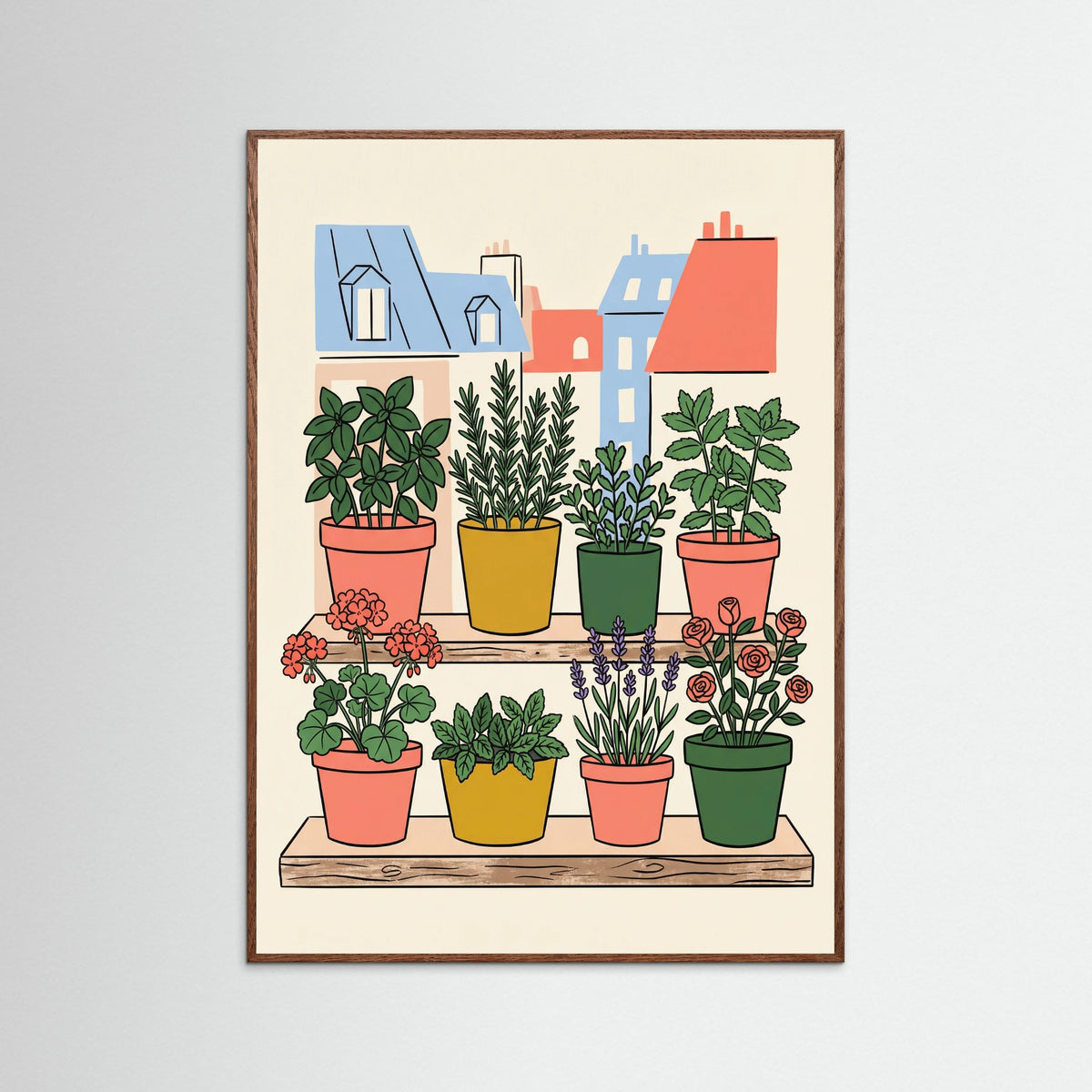 Oak Dark Parisian Blooms