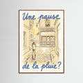 Oak Dark Parisian Rainy Invitation