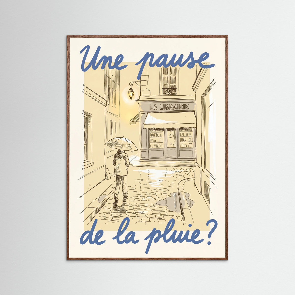 Oak Dark Parisian Rainy Invitation