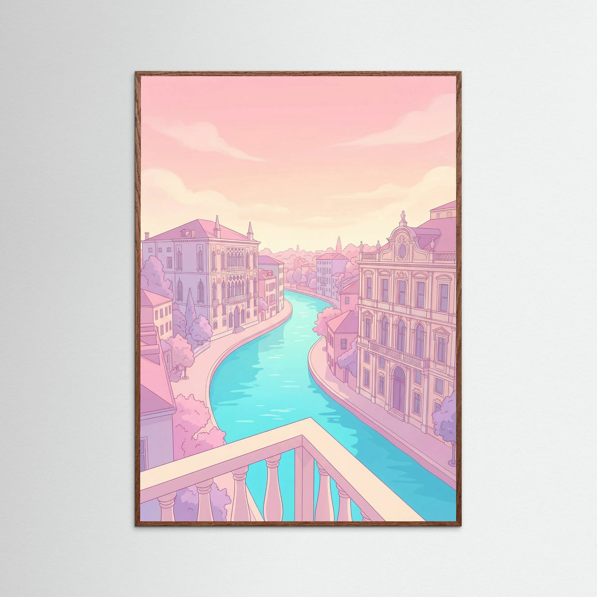Oak Dark Pastel Cityscape