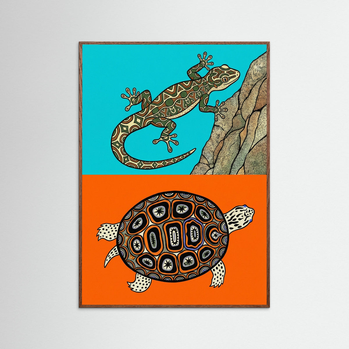 Oak Dark Patterned Turtle