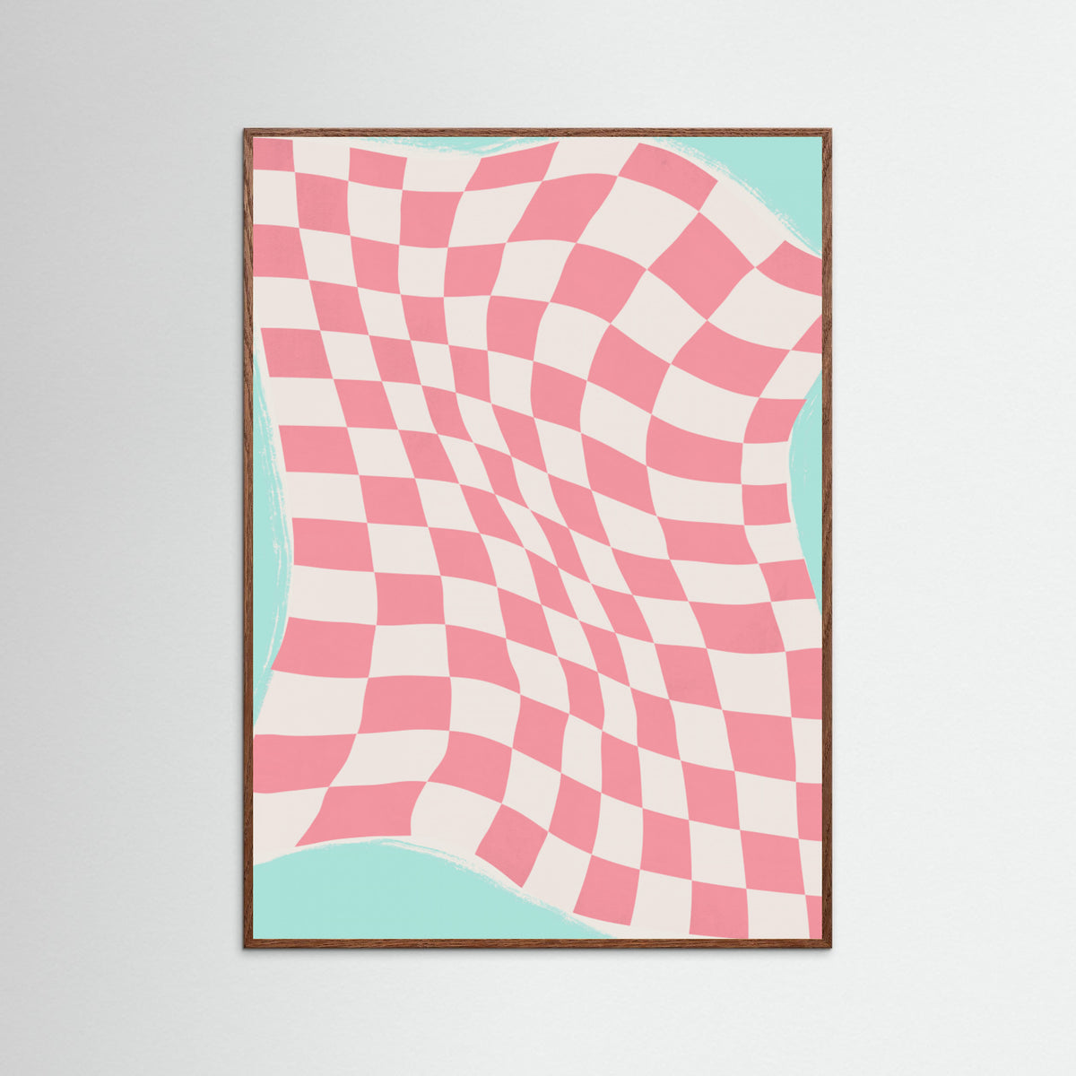 Oak Dark Pink Checker Cloth Poster