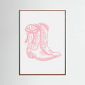 Pink Cowgirl Boots with Bow Poster – plakat og kunsttryk