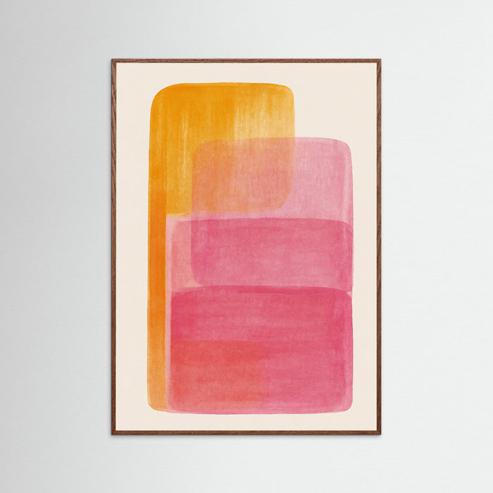 Oak Dark Pink Orange Squares