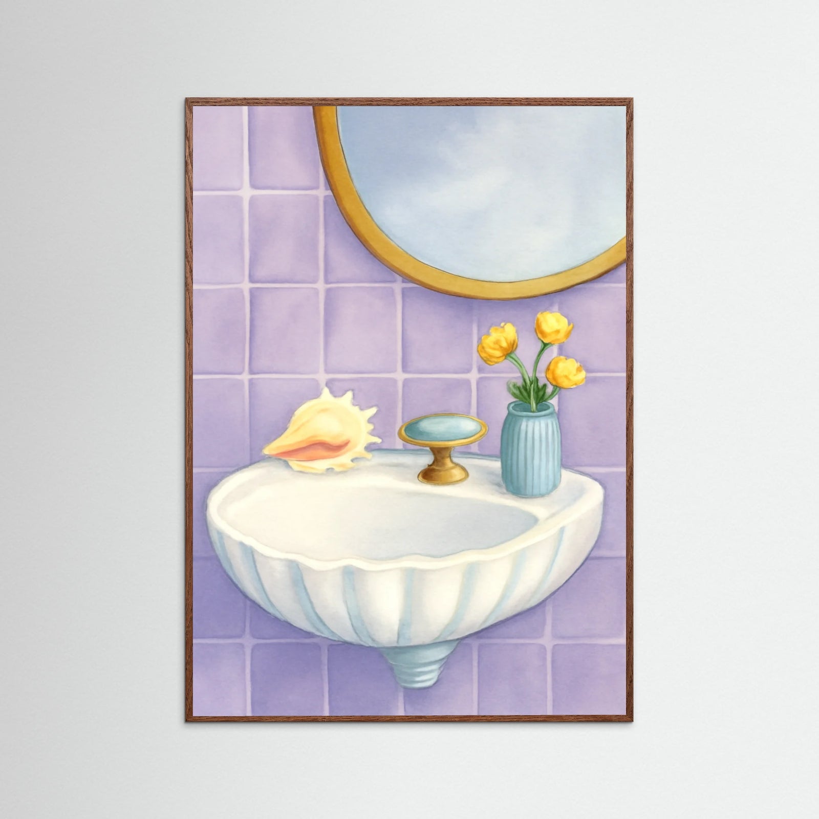 Oak Dark Pink Swan Sink