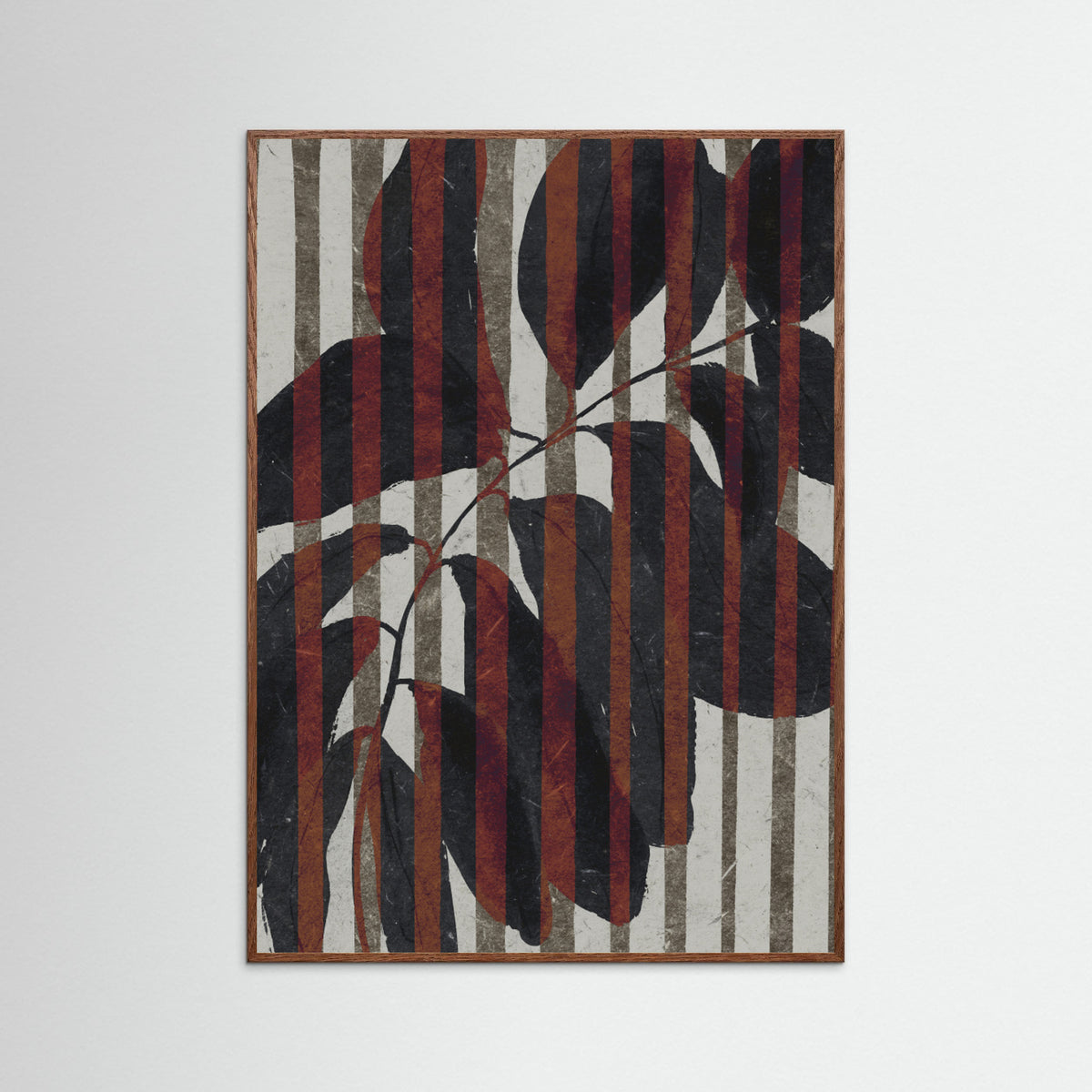 Oak Dark Plant And Stripes Poster