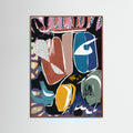 Oak Dark Playful Pebble Abstract Poster