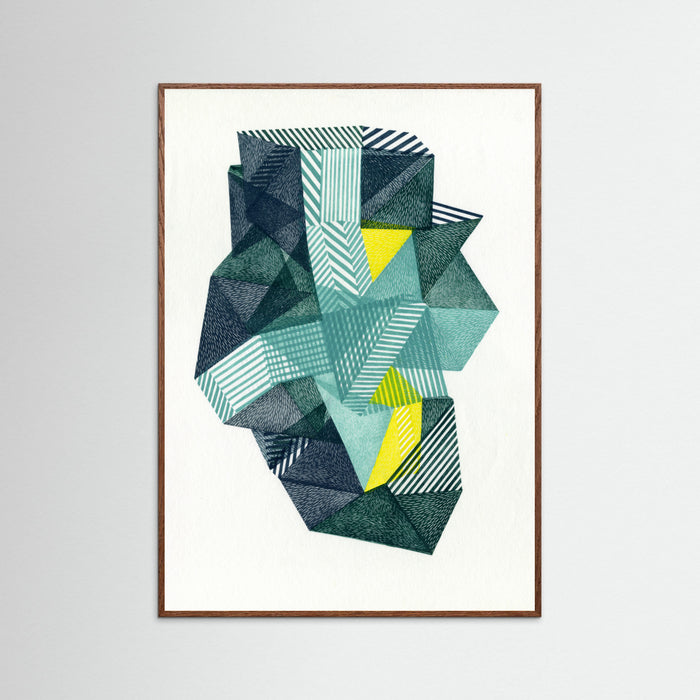 Oak Dark Polygonal shape IV. Poster